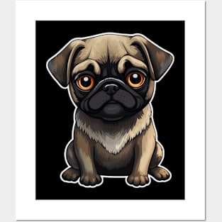 Cute Pug Dog - Dogs Pug Posters and Art